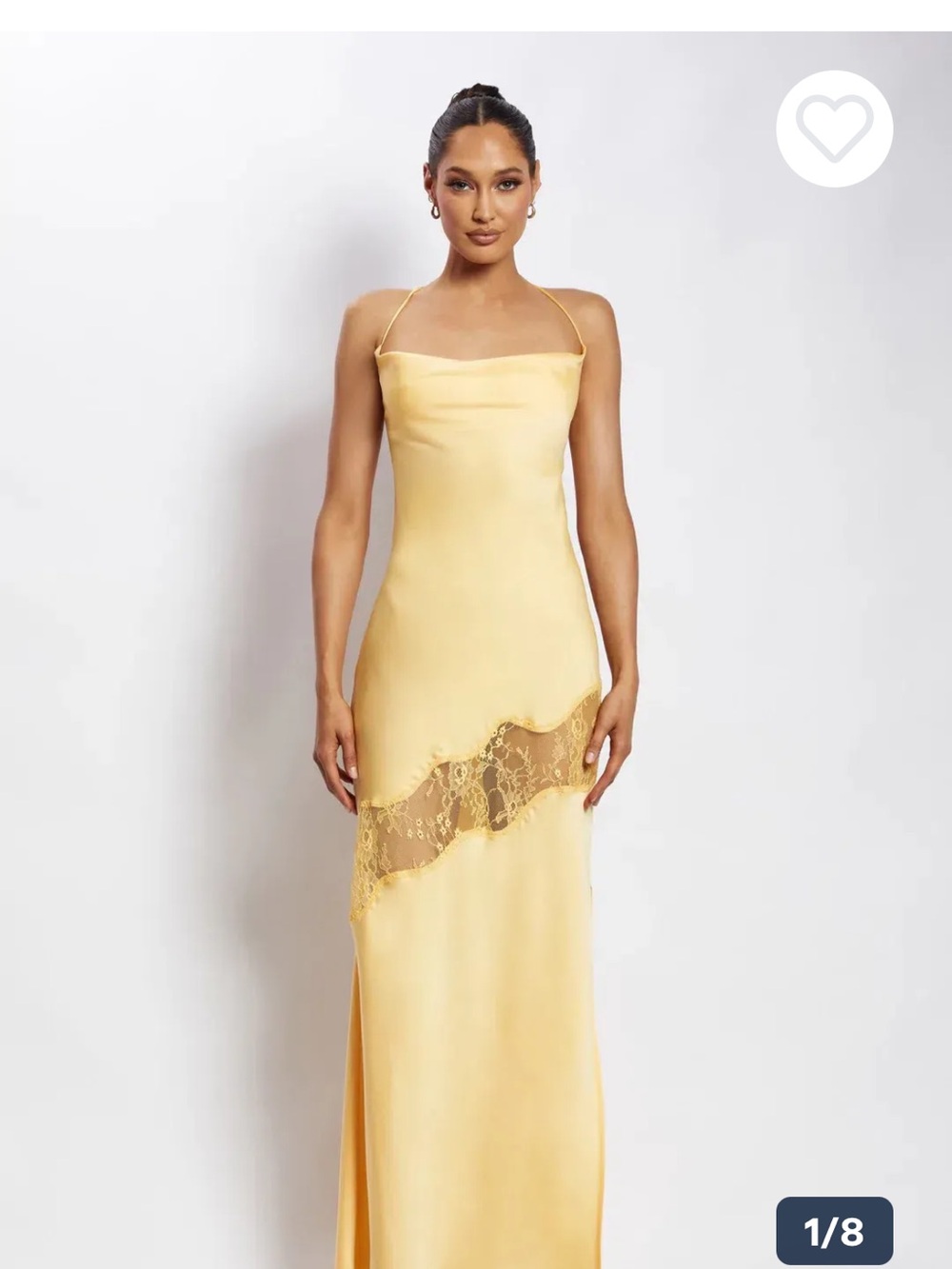 Meshki Sunbeam Satin Maxi Dress with Lace Inset